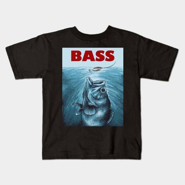 Fishing bass Kids T-Shirt by akawork280